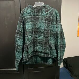 Pink by Victoria Secret - oversized vintage green plaid print - size L